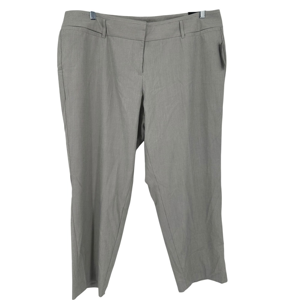 Worthington Curvy Fit Ankle Pants Grey Stripe Plus Size 20W NWT Minimalist chic - Picture 1 of 7